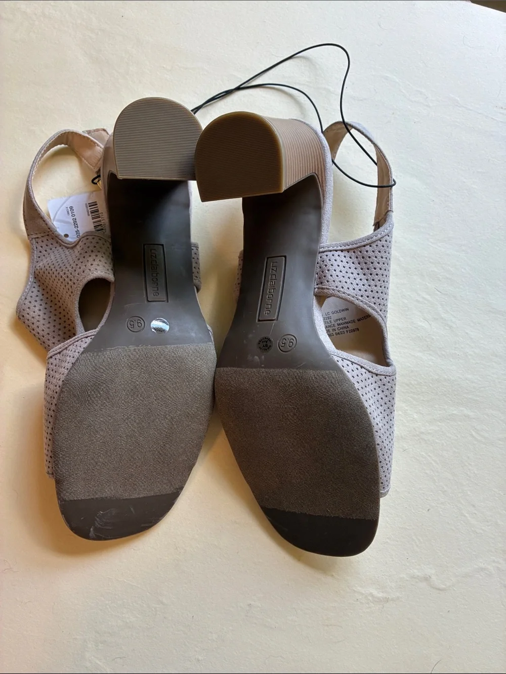 Liz Claiborne Beige Perforated Slingback Heels